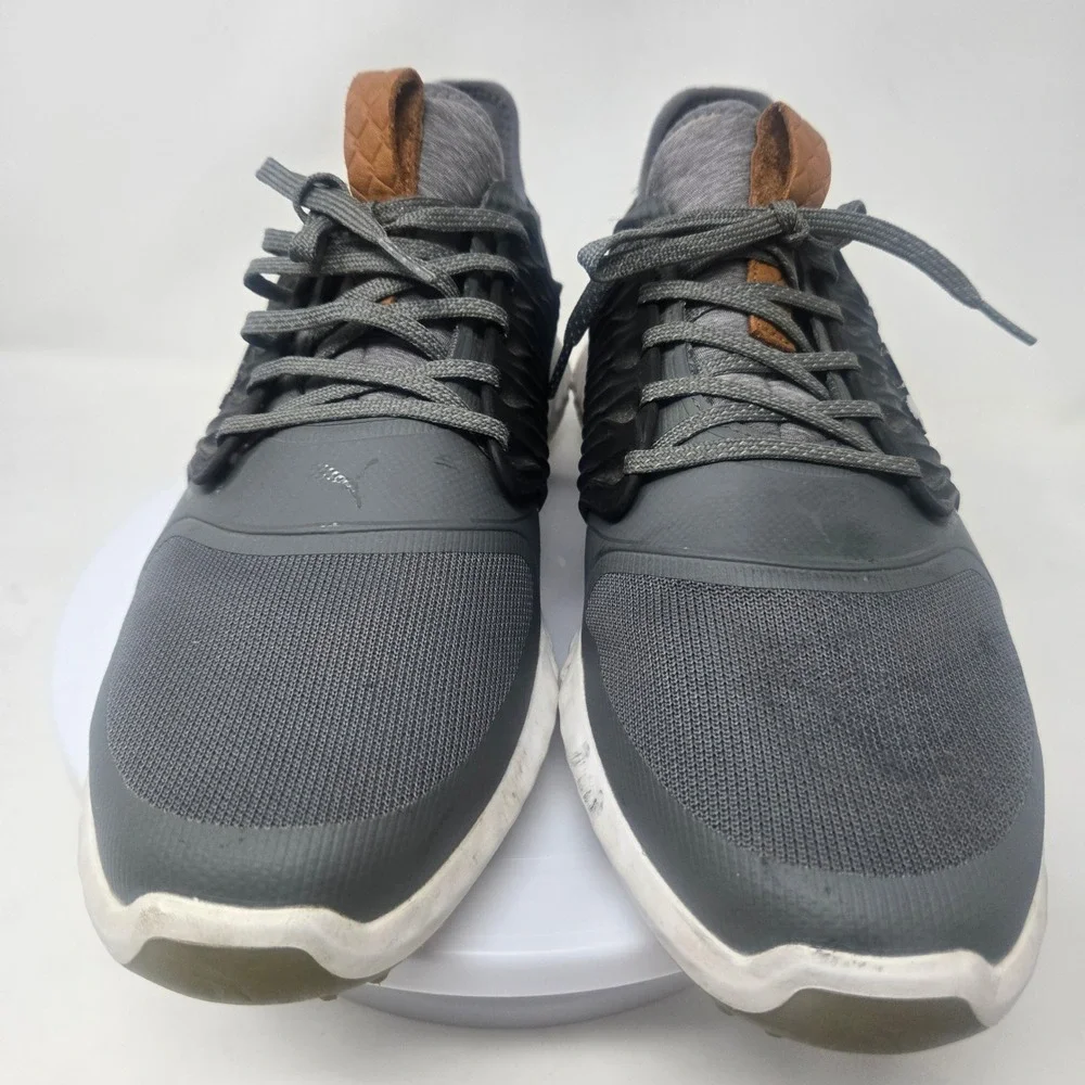Puma Ignite PwrAdapt Mens Golf Shoes Grey Black Waterproof 192223-03 Size 10
